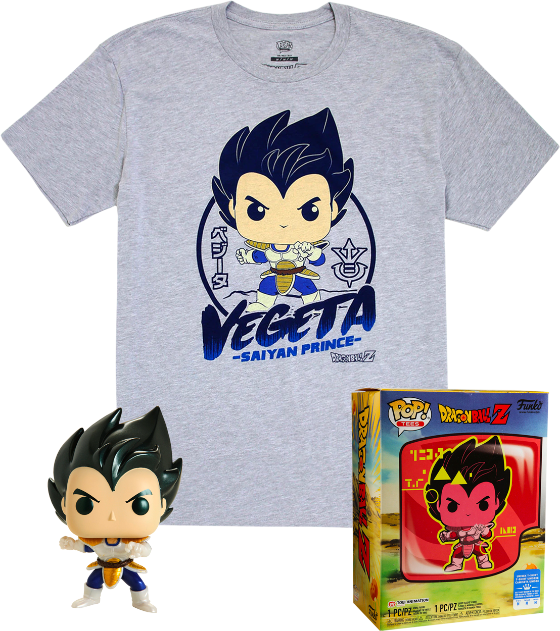 Funko - Dragon Ball Z - Vegeta Metallic - Vinyl Figure & T-Shirt Box S