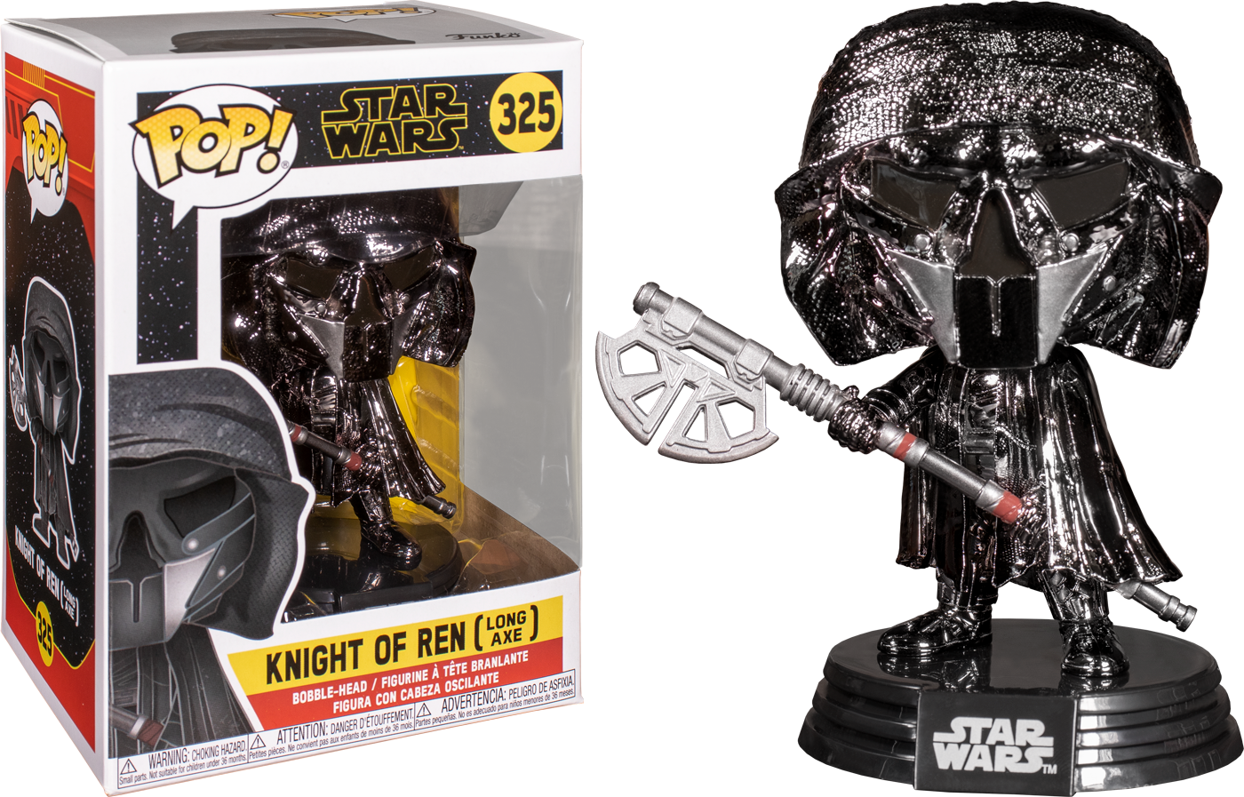 Funko Pop! Star Wars Episode IX: The Rise Of Skywalker - Knight Of Ren with Axe Hematite Chrome #325