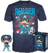 Funko - Avengers 4: Endgame - Captain America Glow in the Dark - Vinyl Figure & T-Shirt Box Set - The Amazing Collectables