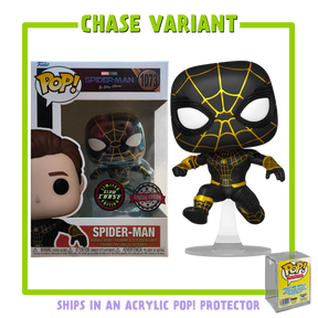Spider-Man: No Way Home - Spider-Man Unmasked Black Suit - in Acrylic with Pop! Protector #1073 - Chase Variant