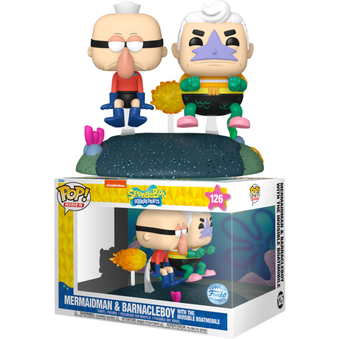 Funko Pop! Rides - SpongeBob SquarePants - Mermaid Man & Barnacle Boy with Invisible Car #126