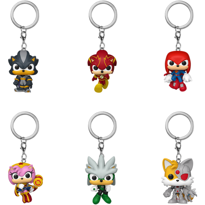 Funko Pocket Pop! Keychain -Justice League x Sonic the Hedgehog - Mystery (Display of 12) - Real Pop Mania