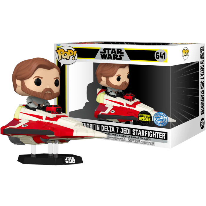 Funko Pop! Rides - Star Wars: The Clone Wars - Obi-Wan Kenobi in Delta-7 Jedi Starfighter #641