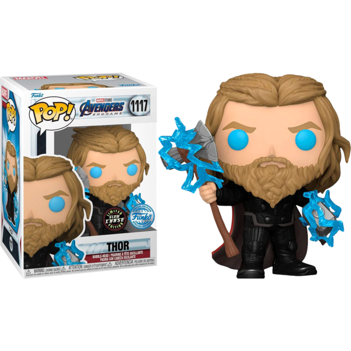 Funko Pop! Avengers 4: Endgame - Thor with Thunder Glow in the Dark in Acrylic with Pop! Protector #1117 (Chase Variant)