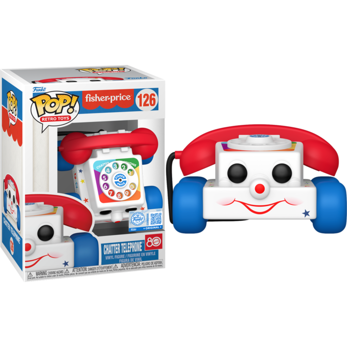 Funko Pop! Retro Toys: Fisher-Price - Chatter Telephone #126 (+ Box of 3 Mystery Exclusive)