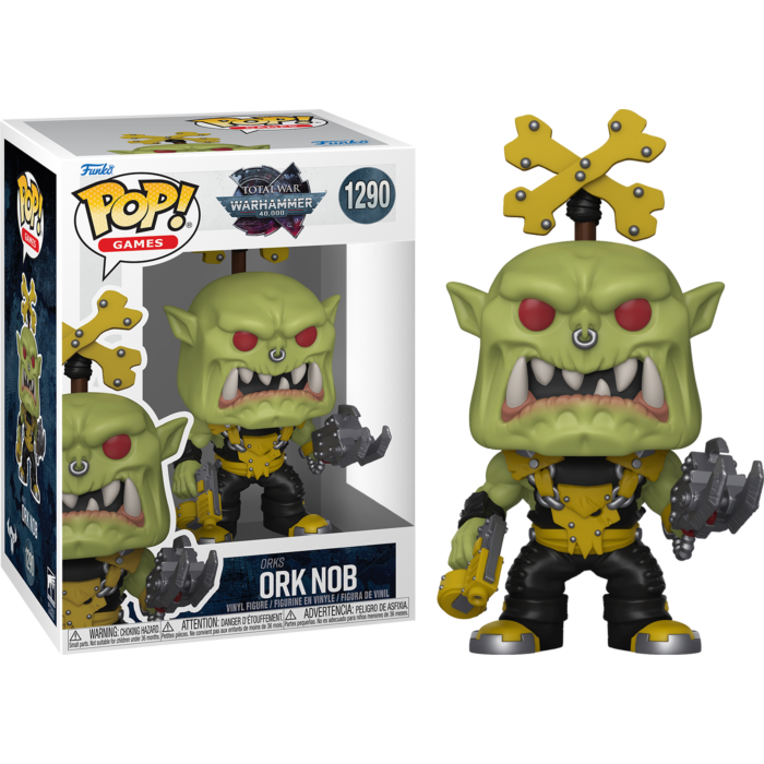 Funko Pop! Total War: Warhammer 40,000 - Ultramarines Captain, Astra Militarum Commisar, Ork Nob & Aeldari Ranger - Bundle (Set of 4)
