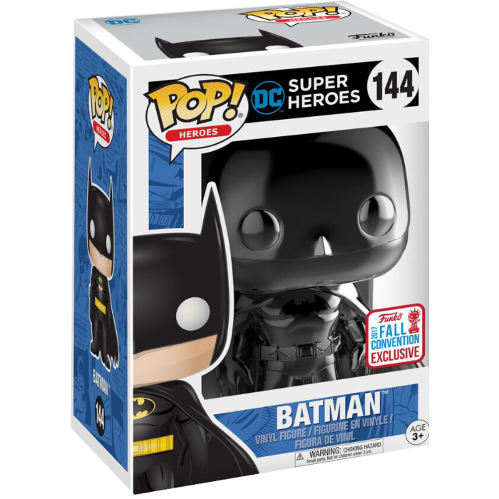Funko Pop! Batman - Batman Black Chrome in Acrylic Pop! Protector #144 (2017 Fall Convention Exclusive)