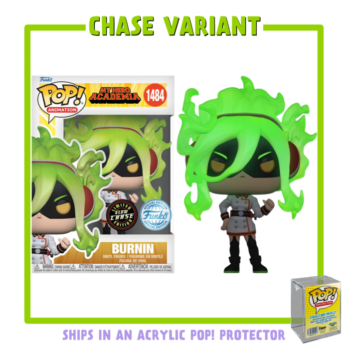 Funko Pop! My Hero Academia - Burnin (Moe Kamiji) Glow in the Dark with Acrylic Pop! Protector #1484 (Chase Variant)