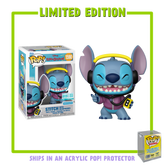 Funko Pop! Lilo & Stitch - Stitch with Headphones in Acrylic Pop! Protector #1590 (Supreme Limited Edition)