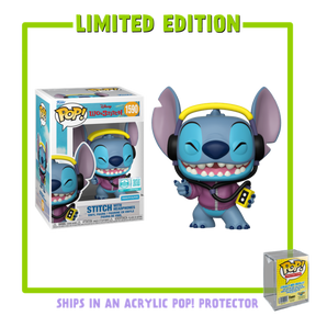 Funko Pop! Lilo & Stitch - Stitch with Headphones in Acrylic Pop! Protector #1590 (Supreme Limited Edition)