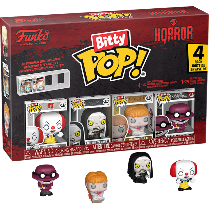 Funko Bitty Pop! Warner Bros. Horror - Penywise, The Nun, Annabelle & The Crooked Man - 4-Pack