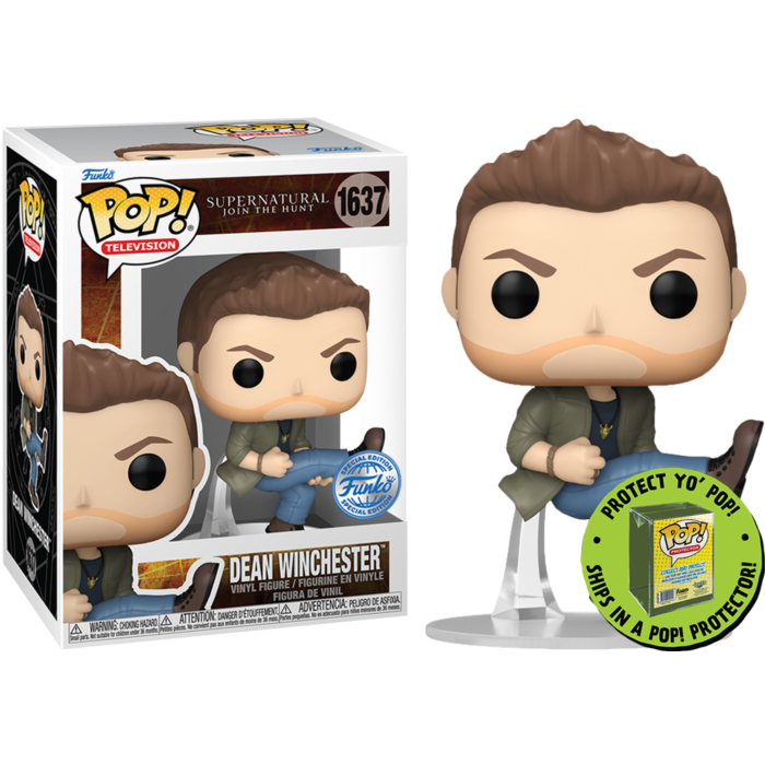 Funko Pop! Supernatural - Dean Winchester (Eye of the Tiger) in Acrylic Pop! Protector #1637 (Exclusive)