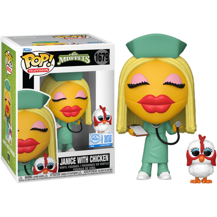 Funko Pop! The Muppets - Janice with Chicken #1679 (+ Box of 3 Mystery Exclusive)