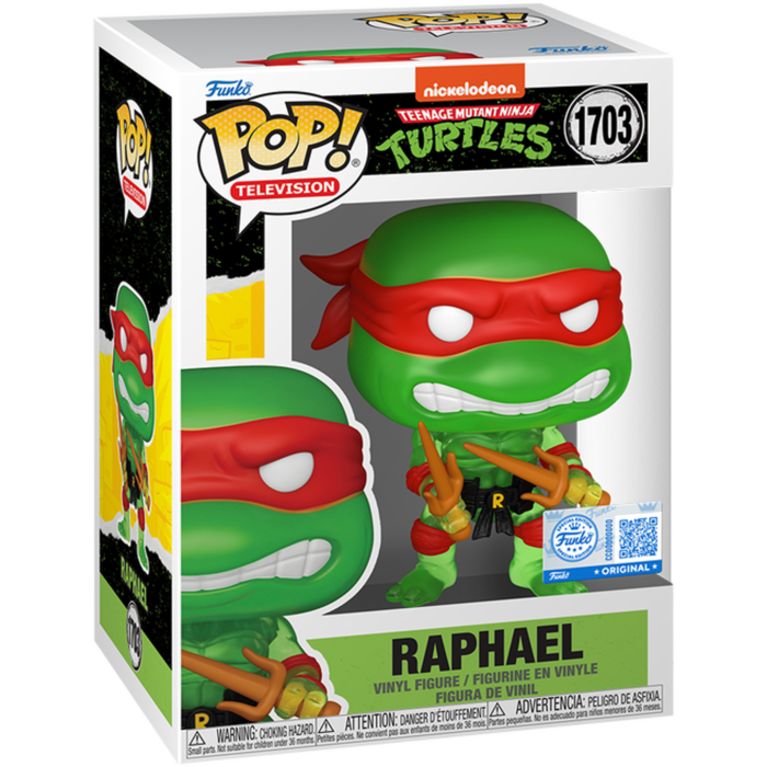 Funko Pop! Teenage Mutant Ninja Turtles - Raphael (Translucent Green) #1703 (+ Box of 3 Mystery Exclusive)