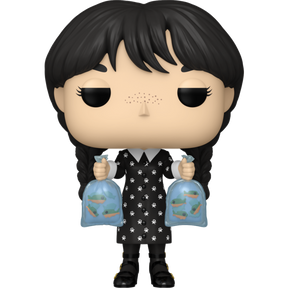 Funko Pop! Wednesday (2022) - Wednesday Addams with Piranhas Supreme with Pop! Protector #1814 - Limited Edition (+ Box of 9 Mystery Exclusive)