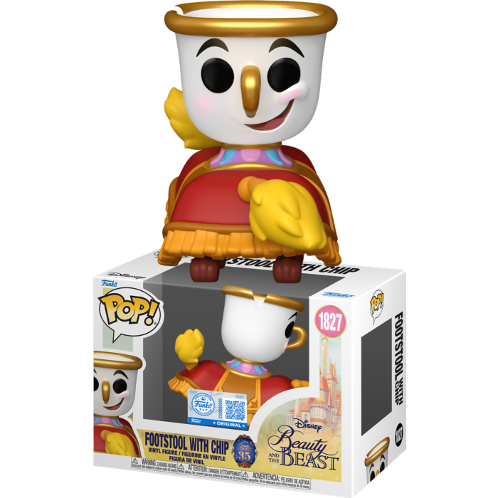 Funko Pop! Beauty and the Beast (1991) - Footstool with Chip #1827 (+ Box of 3 Mystery Exclusive)