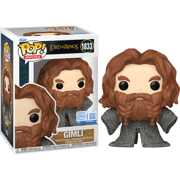Funko Pop! The Lord of the Rings - Gimli (Chainmail) #1833 (+ Box of 3 Mystery Exclusive)