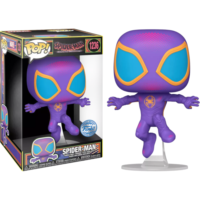 Funko Pop! Spider-Man: Across the Spider-Verse - Spider-Man Blacklight 10" Jumbo #1236