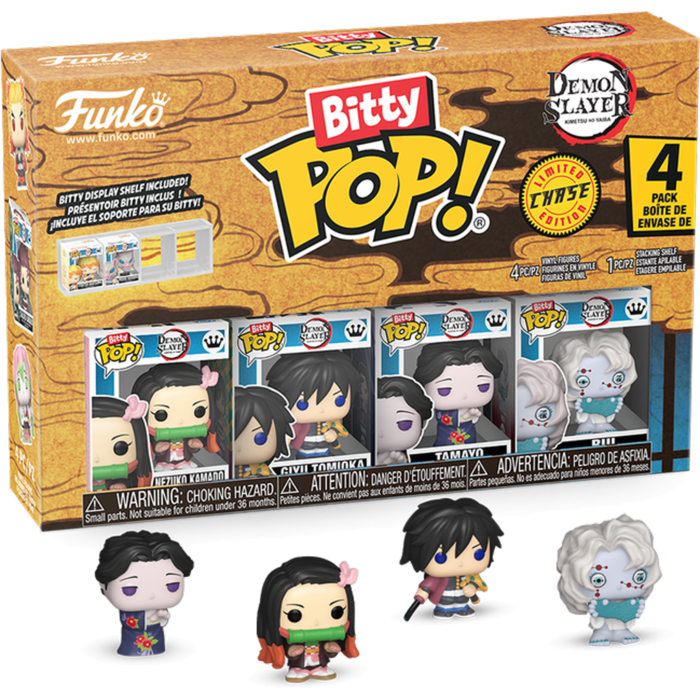 Funko Bitty Pop! Demon Slayer - Nezuko Kamado, Giyu Tomioka, Tamayo - 4-Pack