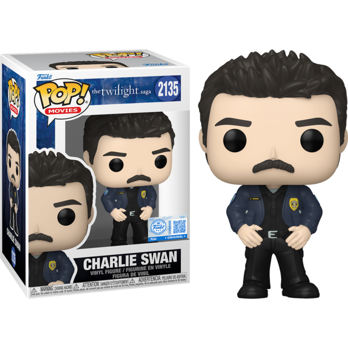 Funko Pop! Twilight - Charlie Swan #2135 - Chase Chance (+ Box of 3 Mystery Exclusive)