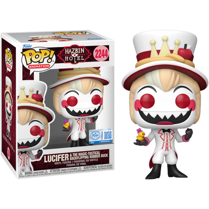 Funko Pop! Hazbin Hotel - Lucifer & The Magic-Tastical Backflipping Rubber Duck #2244 - Real Pop Mania