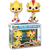 Funko Pop! Sonic the Hedgehog - Super Sonic & Super Shadow Flocked 2-Pack - Real Pop Mania