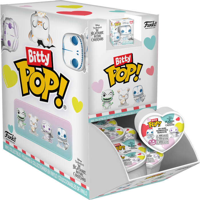 Funko Bitty Pop! The Nightmare Before Christmas - Sketched Deco Heart Shaped Capsule - Blind Bag (Display of 24) - Real Pop Mania