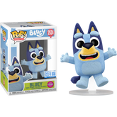 Funko Pop! Bluey - Bluey Jumping Flocked  #2524 (+ Box of 3 Mystery Exclusive)
