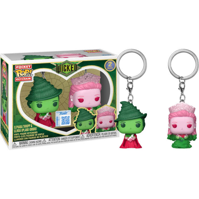Funko Pocket Pop! Keychain - Wicked (2024) - Elphaba Thropp & Glinda Upland (Ombre) - 2-Pack