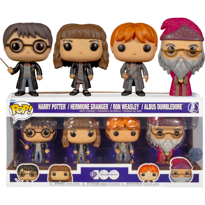 Funko Pop! Harry Potter - Harry, Ron, Hermione & Dumbledore - 4-Pack [Restricted Shipping / Check Description]