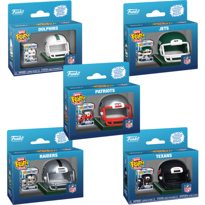 Funko Bitty Pop! NFL: Football - (Series 2) & Helmet (Display of 12)