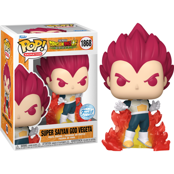 Funko Pop! Dragon Ball Super: Broly - Super Saiyan God Vegeta (With Flames) #1868 - Chase Chance