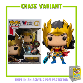 Funko Pop! Wonder Woman - Wonder Woman Death Metal 80th Anniversary - in Acrylic with Pop! Protector #385 -Chase Variant
