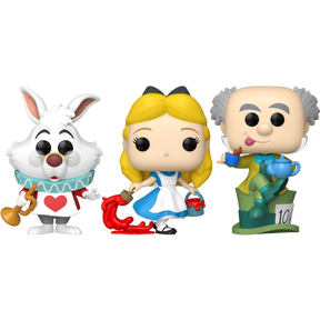 Funko Pop! Alice in Wonderland (1951) - Alice, Mad Hatter, & White Rabbit - Bundle (Set of 3)