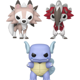 Funko Pop! Pokemon - Lycanroc (Midday Form), Lycanroc (Midnight Form) & Wartortle - Bundle (Set of 3)