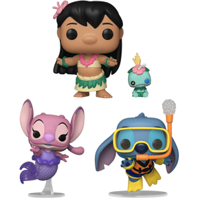 Funko Pop! Lilo & Stitch - Hula Lilo, Snorkelling Stitch & Mermaid Angel - Bundle (Set of 3)