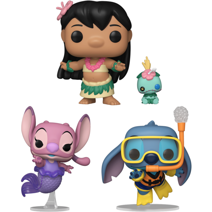 Funko Pop! Lilo & Stitch - Hula Lilo, Snorkelling Stitch & Mermaid Angel - Bundle (Set of 3)