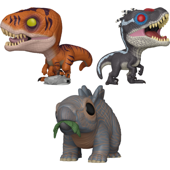 Funko Pop! Jurassic Park - Alpha Raptor, Baby Stegosaurus & Tiger Raptor - Bundle (Set of 3) - Real Pop Mania