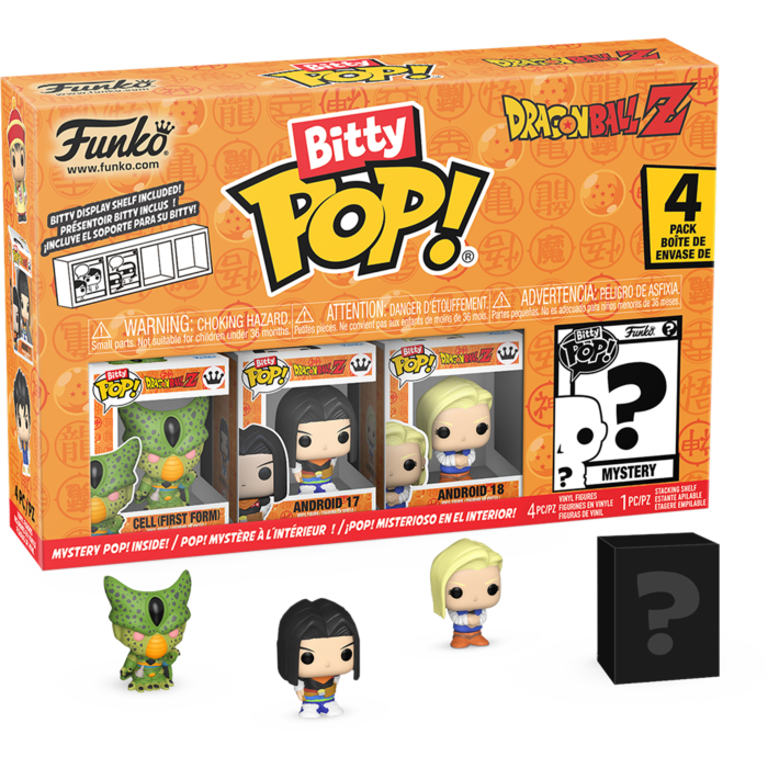 Funko Bitty Pop! Dragon Ball Z - Cell (First Form), Android 17, Android 18 & Mystery - 4-Pack