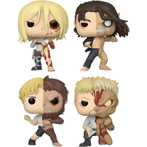 Funko Pop! Attack on Titan - Reiner, Eren, Zeke & Annie (Split) - Bundle (Set of 4)