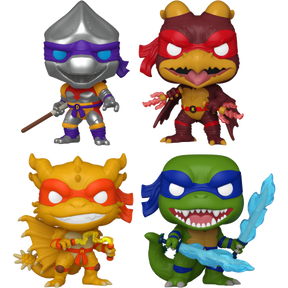 Funko Pop! Godzilla x Teenage Mutant Ninja Turtles - Leonardo, Donatello, Raphael & Michelangelo - Bundle (Set of 4) - Real Pop Mania