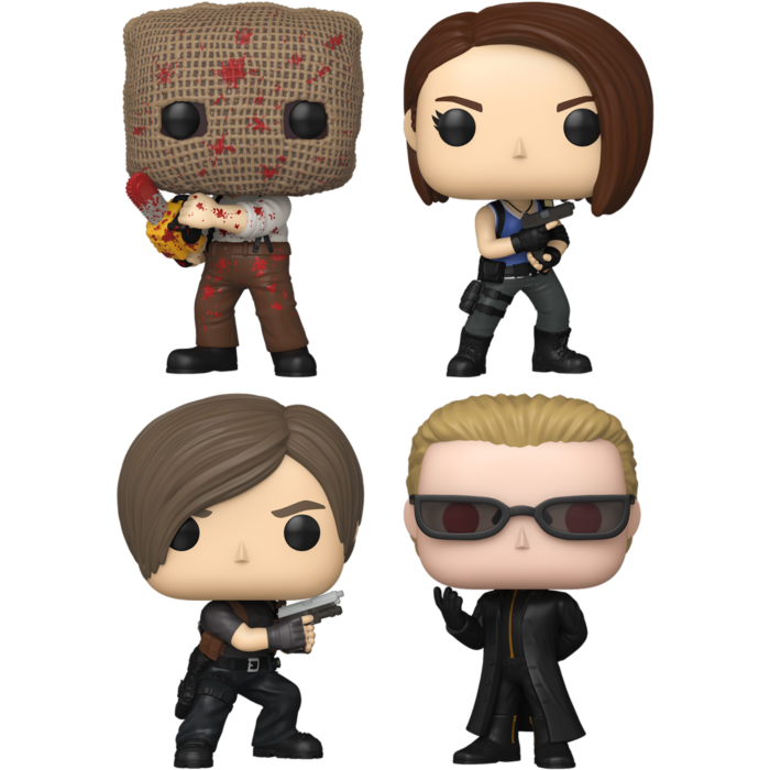 Funko Pop! Resident Evil - Chainsaw Villager, Jill Valentine, Leon S. Kennedy & Albert Wesker - Bundle (Set of 4)