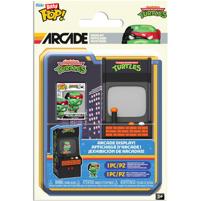 Funko Bitty Pop! Teenage Mutant Ninja Turtles - Michelangelo - Arcade Display - Real Pop Mania