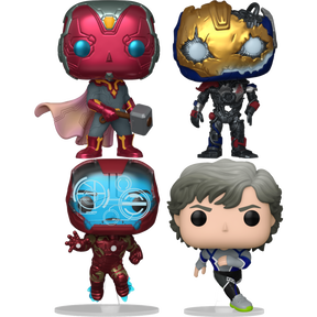 Funko Pop! Avengers - Iron Man, Quicksilver, Ultron & Vision Infinity Saga - Bundle (Set of 4) - Real Pop Mania