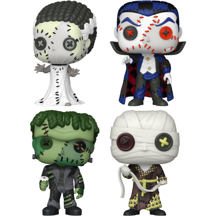 Funko Pop! Universal Monsters - Patchwork Bride, Dracula, Frankenstein & Invisible Man - Bundle (Set of 4) - Real Pop Mania