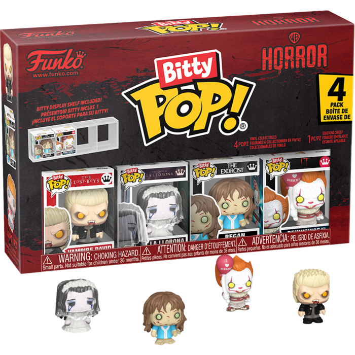 Funko Bitty Pop! Warner Bros. Horror - Vampire David, La Llorona, Regan & Pennywise - Figure 4-Pack