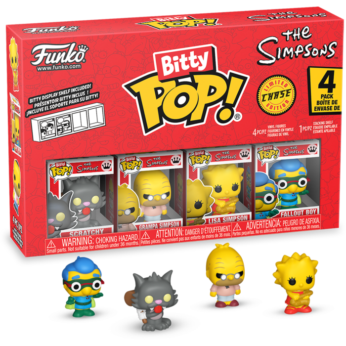 Funko Pop! Simpsons - Scratchy, Grampa Simpson, Lisa Simpson & Mystery Chase Bitty - 4 Pack