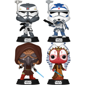 Funko Pop! Star Wars - Wolffe, Fives, Plo Koon & Shaak Ti - Bundle (Set of 4) - Real Pop Mania