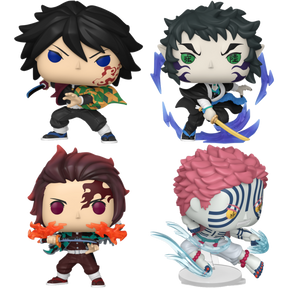 Funko Pop! Demon Slayer: Infinity Castle - Giyu, Kaigaku, Tanjiro & Akaza - Bundle (Set of 4)