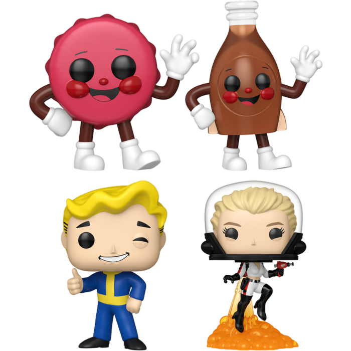 Funko Pop! Fallout - Cappy, Bottle, Vault Boy & Nuka Girl - Bundle (Set of 4)